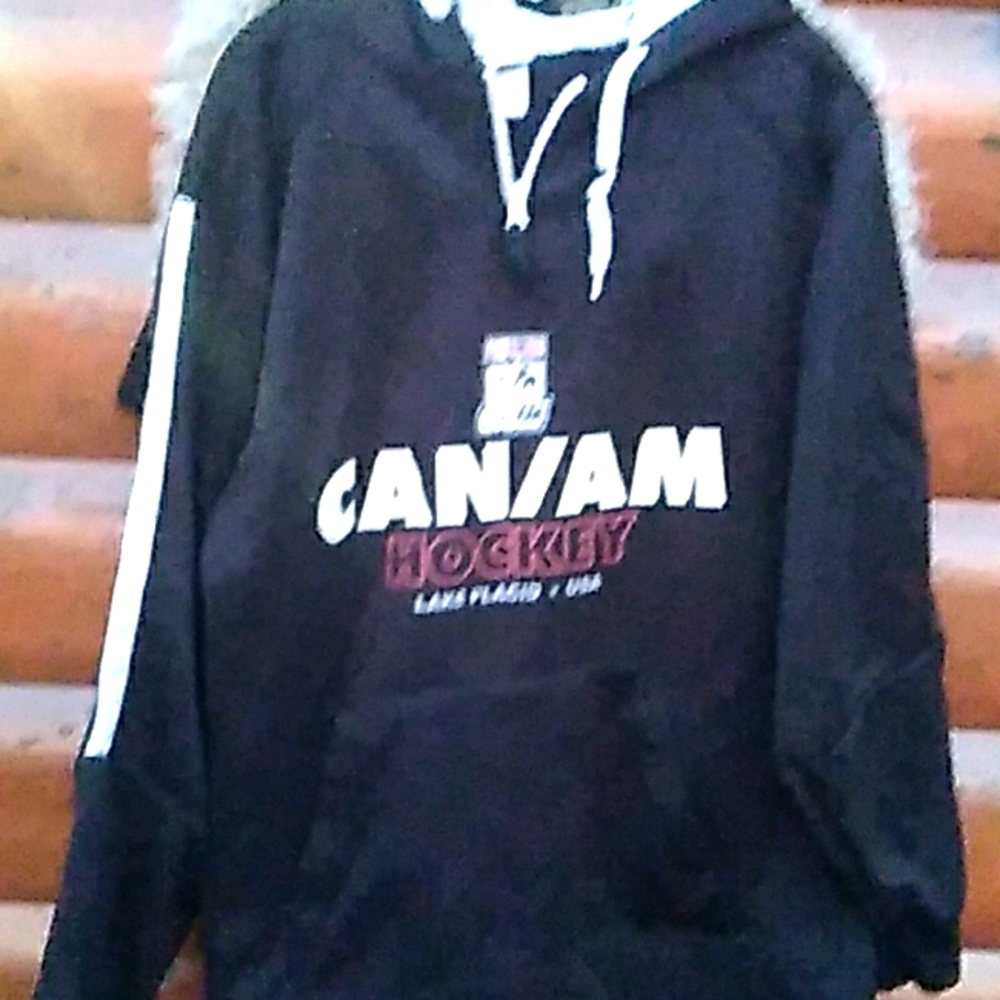🏒 CAN /AM BLACK HOODIE VINTAGE BLACK   Sz Sm UniSex